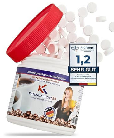 [655128] 200 Reinigungstabletten 2g für Kaffeevollautomaten & Kaffeemaschinen Kompatibel mit Jura, Siemens (auch EQ Series), Melitta, Krups, Bosch, Miele uvm.